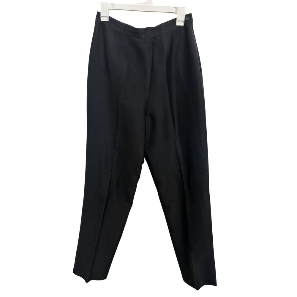 100% Silk Black Trouser Pants Size 10 Contemporary Minimalist Quiet Luxury